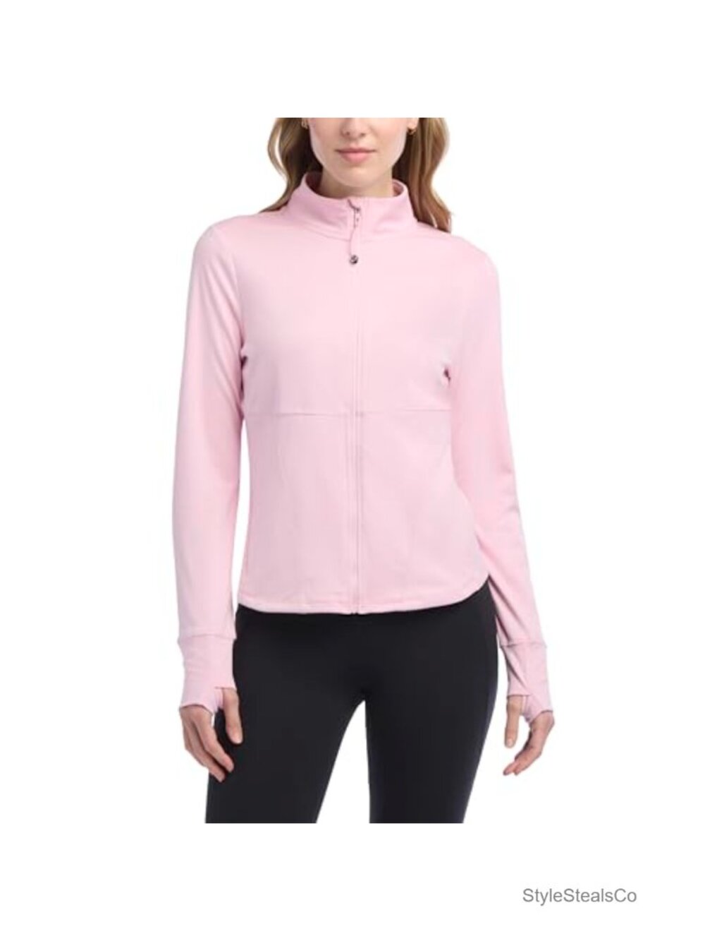 Women's Athletic Full Zip Corset Yoga Jacket Moisture Wicking Poly Spandex Long